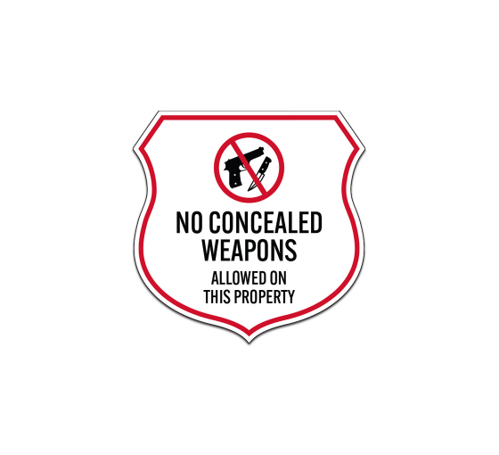 No Concealed Weapons Decal (Non Reflective)