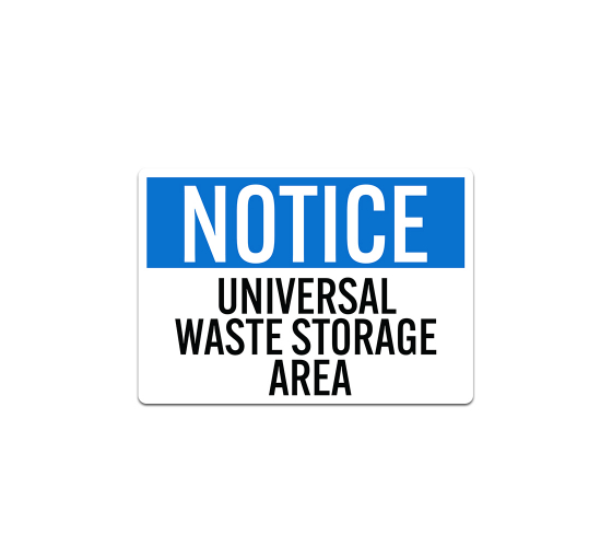 OSHA Universal Waste Storage Area Decal (Non Reflective)