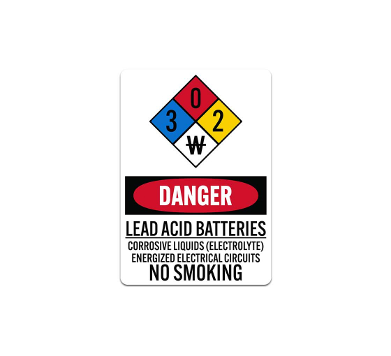 OSHA Lead Acid Batteries Decal (Non Reflective)