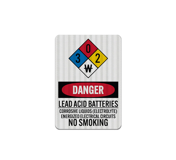 OSHA Lead Acid Batteries Aluminum Sign (EGR Reflective)