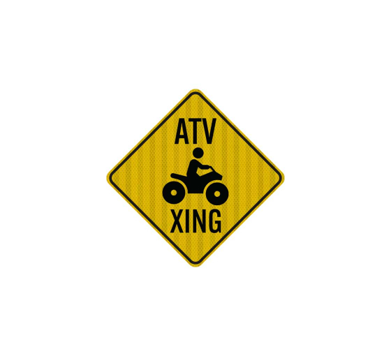 Diamond Crossing ATV Xing Aluminum Sign (HIP Reflective)