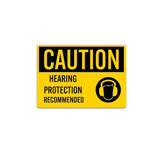 OSHA Caution Hearing Protection Decal (Non Reflective)