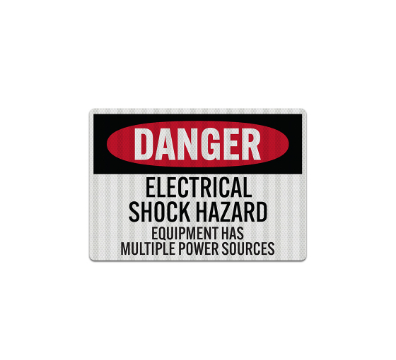 OSHA Electrical Shock Hazard Equipment  Decal (EGR Reflective)