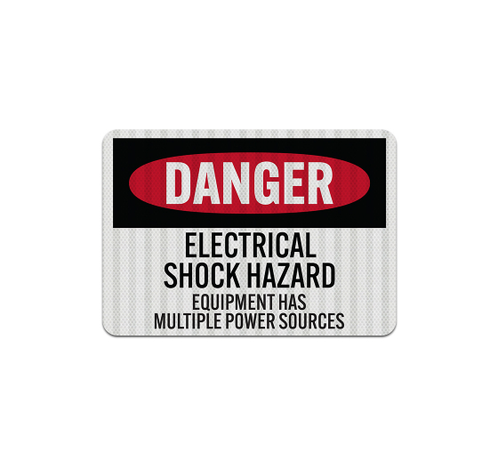OSHA Electrical Shock Hazard Equipment  Aluminum Sign (EGR Reflective)