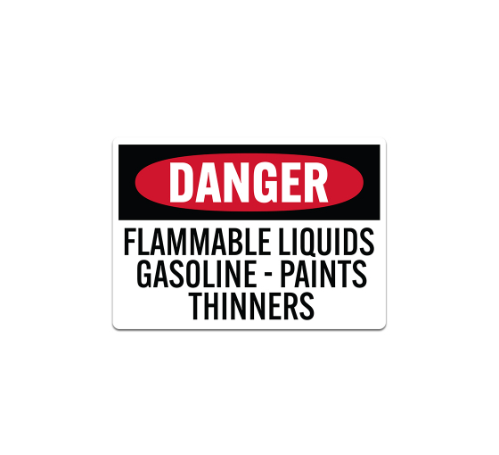 OSHA Flammable Liquids Gasoline Decal (Non Reflective)