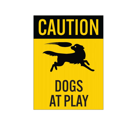 Caution Dogs At Play Corflute Sign (Non Reflective)