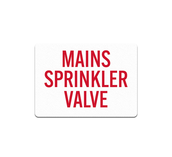 Main Sprinkler Valve Aluminum Sign (Non Reflective)