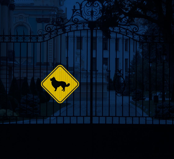 Border Collie Guard Dog Symbol Aluminum Sign (EGR Reflective)
