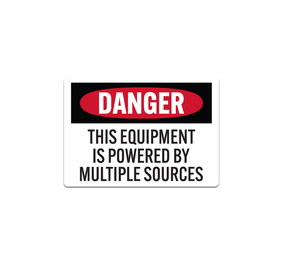Equipment Powered By Multi Sources Decal (Non Reflective)
