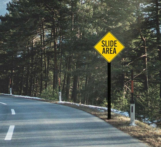 Slide Area Aluminum Sign (Non Reflective)