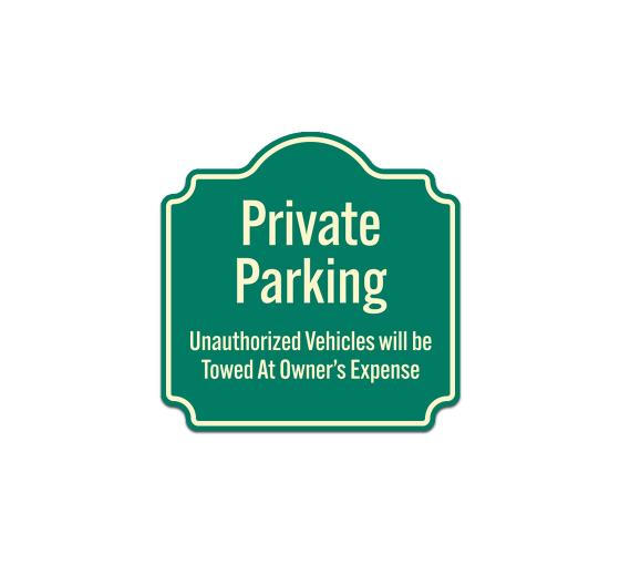 Private Parking Aluminum Sign (Non Reflective)