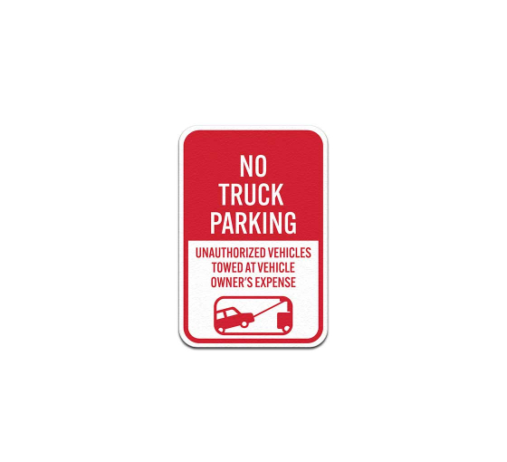 No Truck Parking Aluminum Sign (Non Reflective)