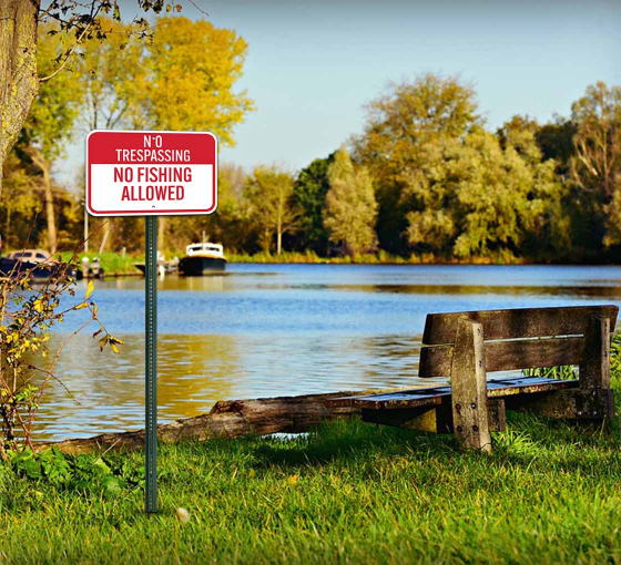 No Fishing Allowed Aluminum Sign (Non Reflective)