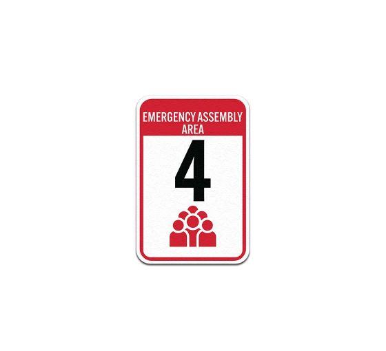 Emergency Assembly Area & Fire Drill Aluminum Sign (Non Reflective)