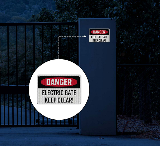 OSHA Electric Gate Keep Clear Aluminum Sign (HIP Reflective)