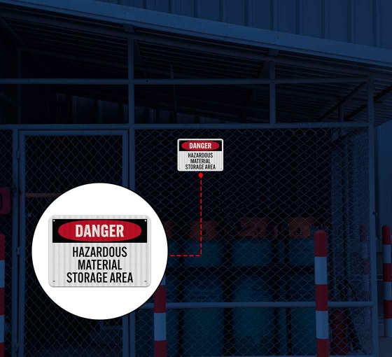 OSHA Hazardous Material Storage Area Aluminum Sign (EGR Reflective)