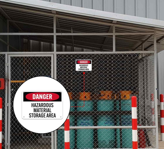 Shop for OSHA Hazardous Material Storage Area Aluminum Sign (Non