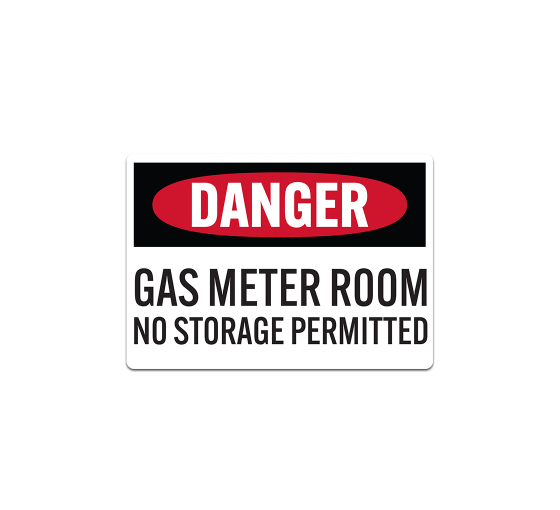 Gas Meter Room, No Storage Permitted Decal (Non Reflective)