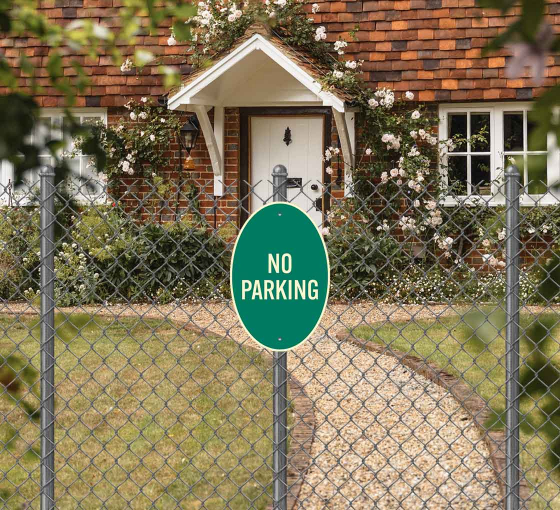 No Parking Warning Aluminum Sign (Non Reflective)