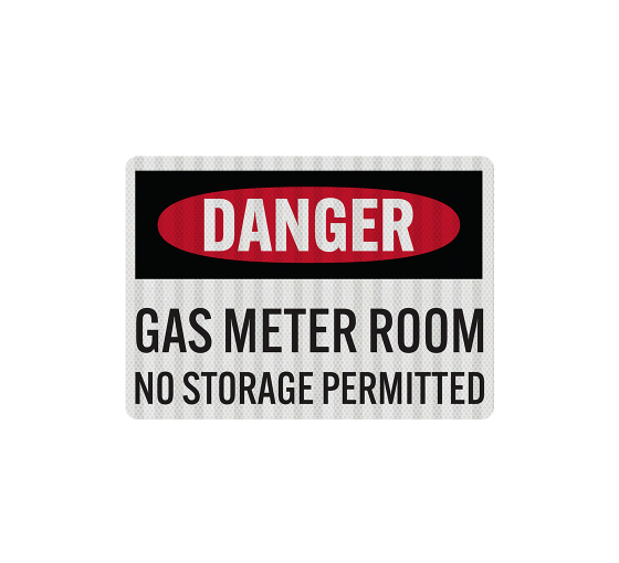 Gas Meter Room, No Storage Permitted Decal (EGR Reflective)