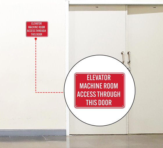 Elevator Machine Room Access Aluminum Sign (Non Reflective)