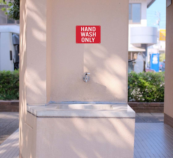 Food Industry Sink Hand Wash Only Aluminum Sign (Non Reflective)