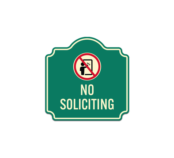 No Soliciting With Symbol Aluminum Sign (Non Reflective)