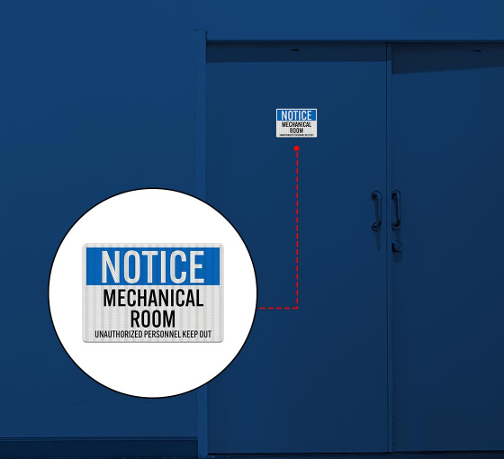Mechanical Room Unauthorized Personnel Keep Out Decal (EGR Reflective)