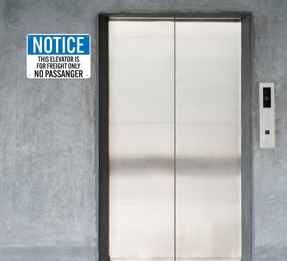 OSHA This Elevator Is For Passengers Only Aluminum Sign (Non Reflective)