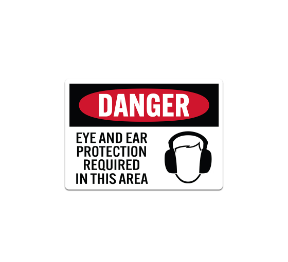 Eye & Ear Protection Decal (Non Reflective)