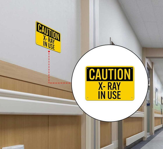 OSHA Caution X Ray In Use Aluminum Sign (Non Reflective)