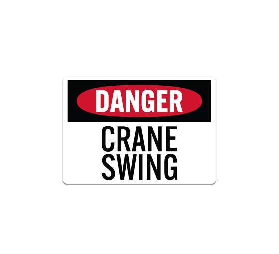 Danger Crane Swing Decal (Non Reflective)