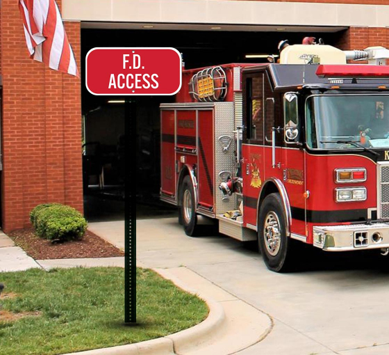 Fire Department F. D. Access Aluminum Sign (Non Reflective)