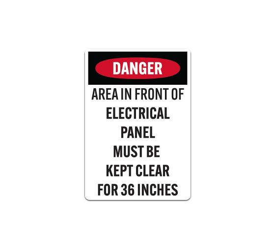 Electrical Panel Must Be Kept Clear Decal (Non Reflective)