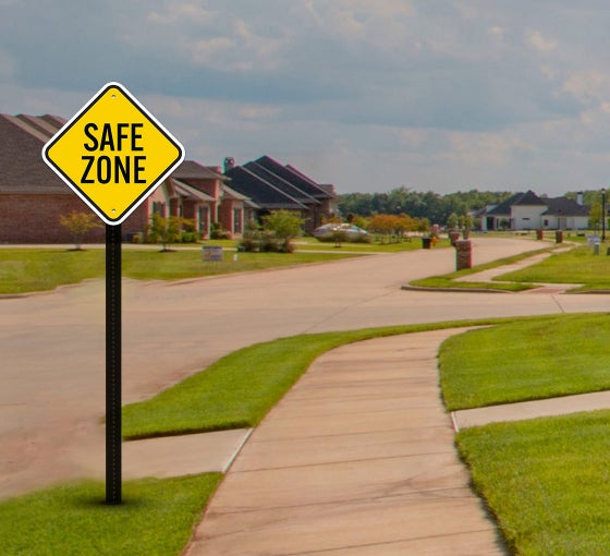 Safe Zone Aluminum Sign (Non Reflective)