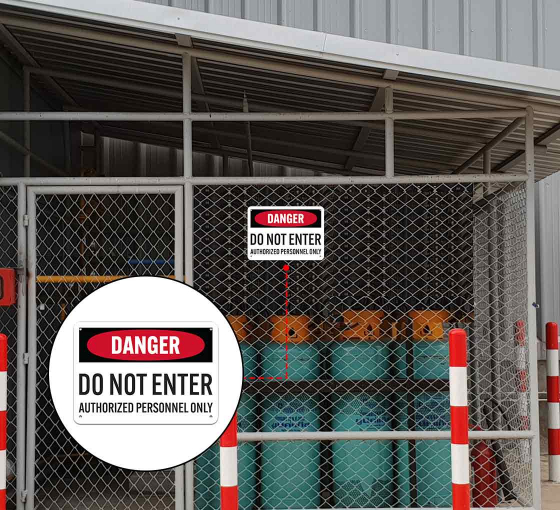 Danger Do Not Enter Authorized Personnel Only Aluminum Sign (Non Reflective)