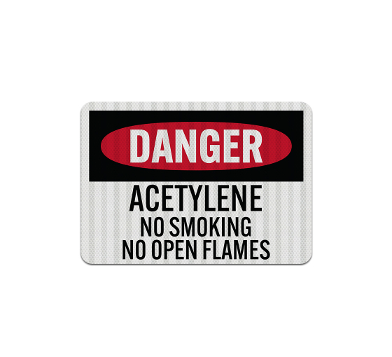 Acetylene No Smoking Aluminum Sign (EGR Reflective)