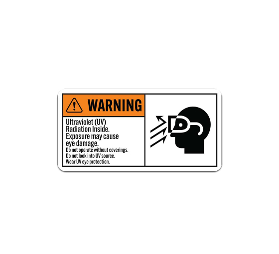 ANSI Warning Ultraviolet Aluminum Sign (Non Reflective)