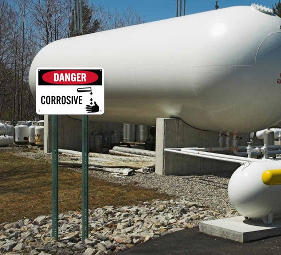 OSHA Corrosive Aluminum Sign (Non Reflective)