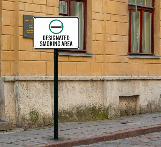 Designated Smoking Area Aluminum Sign (Non Reflective)