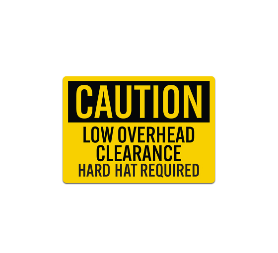 Low Clearance Hard Hat Required Decal (Non Reflective)