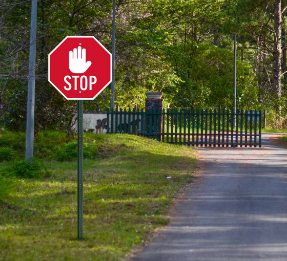 Stop Hand Symbol Aluminum Sign (Non Reflective)