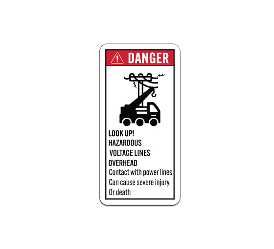 ANSI Hazardous Voltage Lines Overhead Aluminum Sign (Non Reflective)
