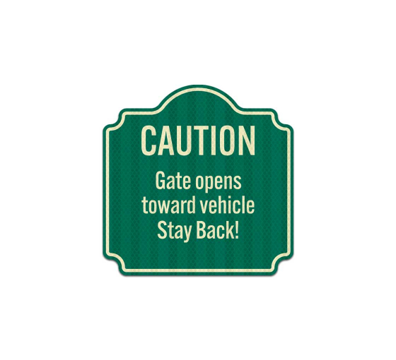 Gate Opens Towards Vehicle Aluminum Sign (HIP Reflective)