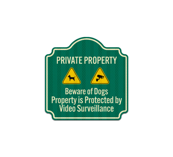 Private Property, Beware of Dogs Aluminum Sign (HIP Reflective)