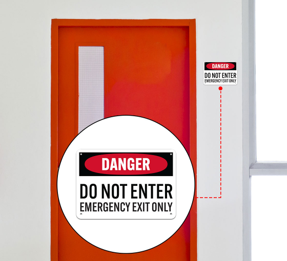OSHA Do Not Enter Emergency Exit Only Plastic Sign