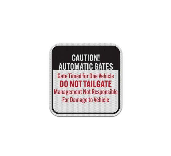 Caution Automatic Gates Aluminum Sign (EGR Reflective)
