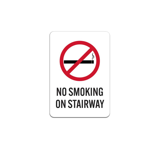 No Smoking On Stairway Plastic Sign