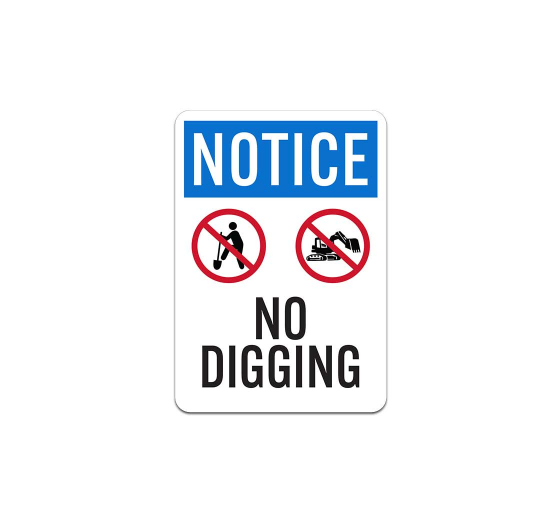OSHA No Digging Plastic Sign