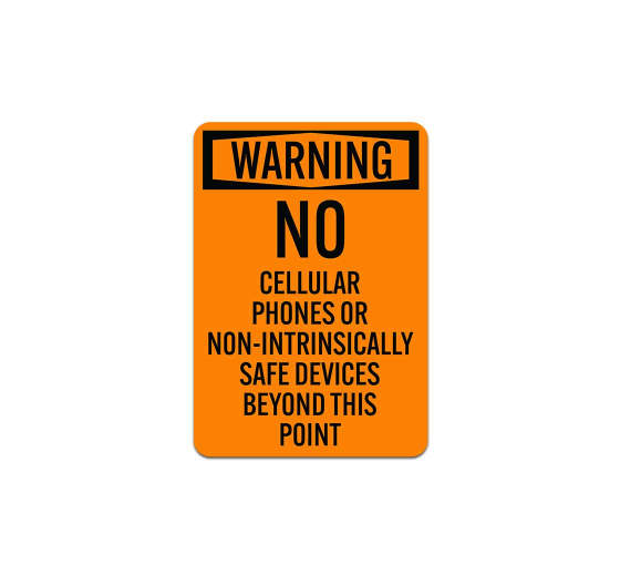 No Cellular Phones Plastic Sign